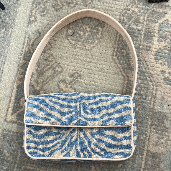 *SOLD* STAUD TOMMY BEADED BAG LIGHT BLUE CREAM - Picture 7 of 10